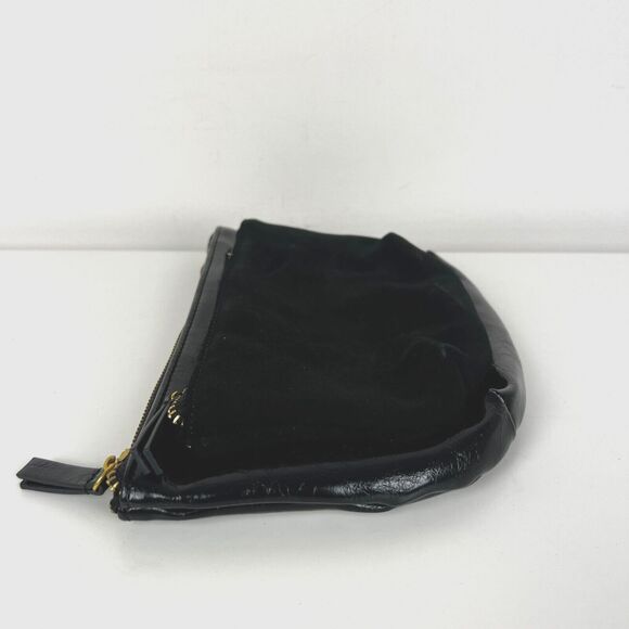 Remi Reid Black Leather Clutch Two Pouch Contrasting Leather Bag MISSING STRAP - Picture 7 of 11